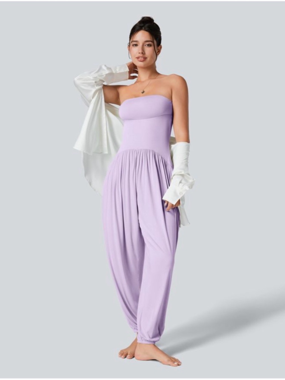 HALARA Lavender Strapless Harem Jumpsuit - Picture 8 of 9